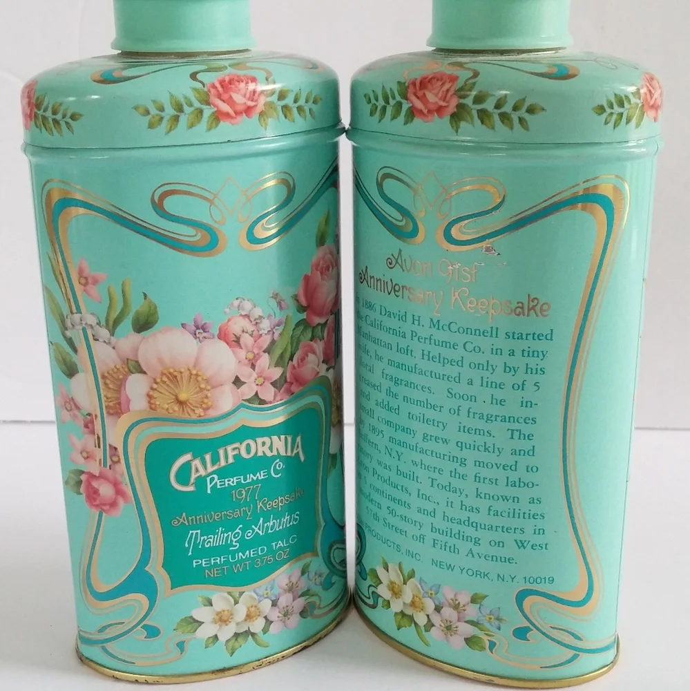 Avon Talc Vintage California Scented Powder Vanity Tins